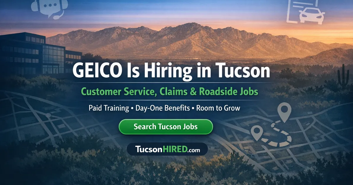 GEICO Is Hiring in Tucson: Customer Service, Claims, and Roadside Jobs Open Now